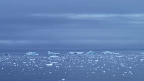 Antarctica Scenery of Icebergs and Ice on Antarctic Peninsula in Vast Endless Dramatic Landscape, Be