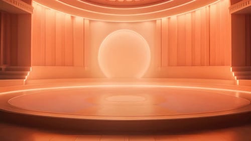 Modern 3D Virtual Studio Background with Glowing Circle Stage