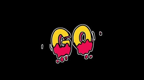 Go Cartoon Character Splash Animation With Red Liquid Effect Loop + Alpha Channel