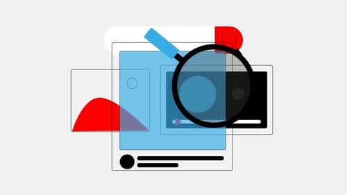 Flat Design Search Interface and Content Discovery Animation