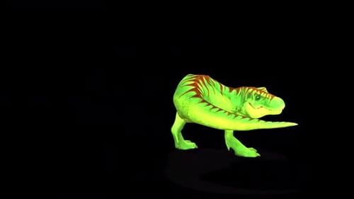 Dinosaur Tail Attack Idle Frontwinkel