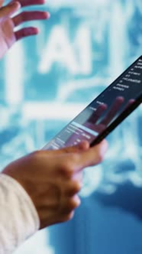 Vertical Video IT Developer Writing AI Script