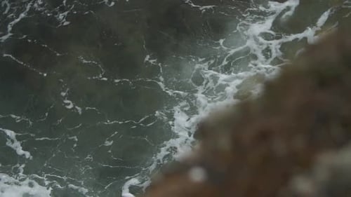 Crashing Waves at the Rocky Shoreline