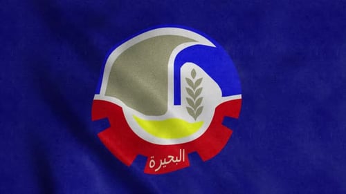 Waving Blue Flag Animation with Regional Emblem