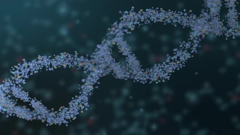 Animated DNA Double Helix in Futuristic Science Background, Backgrounds ...