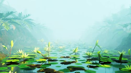 Water Lotus On Lake 03 4K