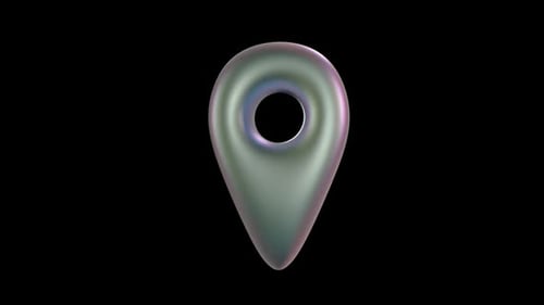 Map Icon Iridescent social media aesthetics on a transparent alpha