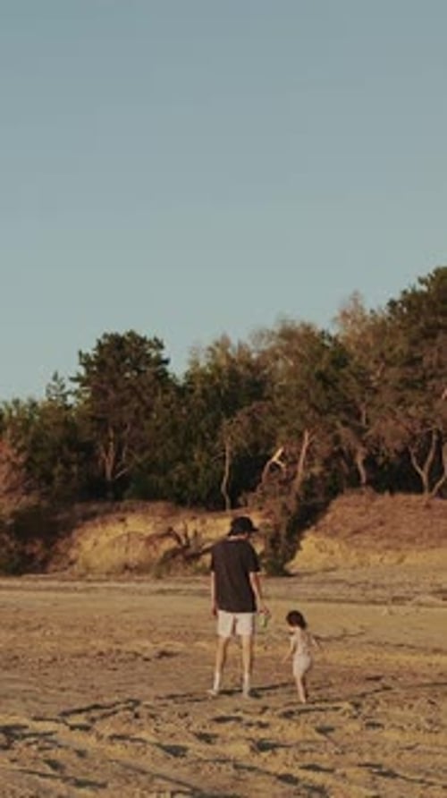 Enjoy a Peaceful Walk on the Beach While Witnessing a Breathtaking Sunset on the Horizon Vertical