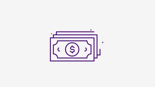 Minimalist Line Drawing Money Icon Reveal Animation