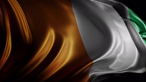 Realistic Côte d'Ivoire National Flag Waving Motion Graphic