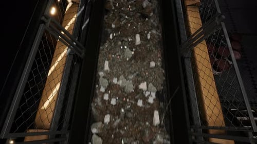 Transportation Of Copper Ore Carried Out In The Factory. Mining Industrial