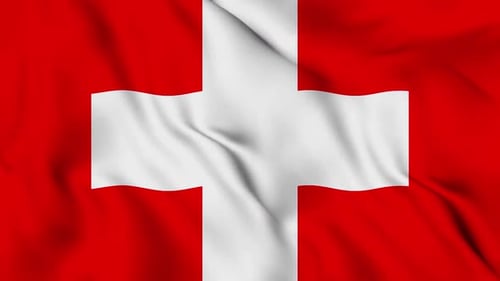 Realistic Waving Switzerland Flag Seamless Loop Animation