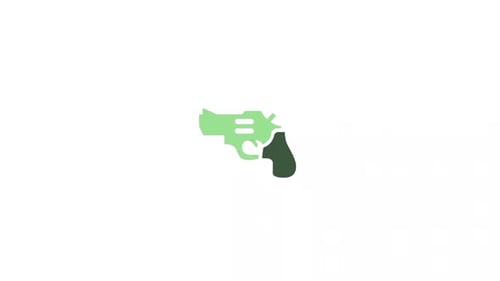 Animated Flat Design Revolver Icon