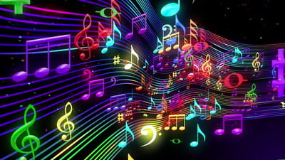 Shimmering Golden Music Notes and Treble Clef Animation Pack, Elements ...
