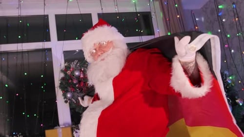 Santa Claus Waving German Flag at Christmas