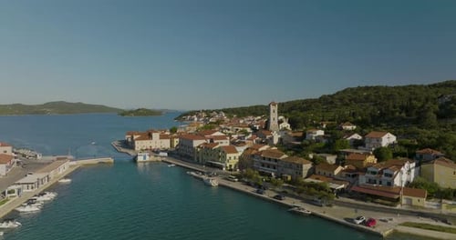 Aerial view of Tisno, Sibenik-Knin, Croatia.