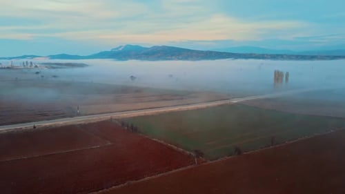 Road Mountains Fog