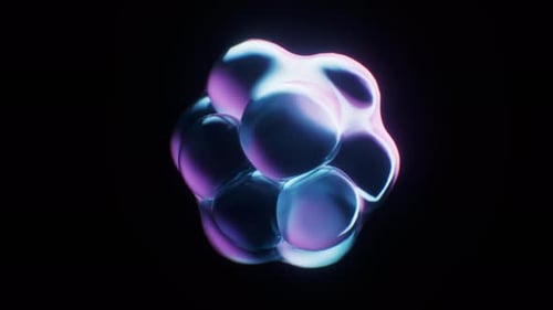 Abstract Glowing Organic Shape Morphing Loop