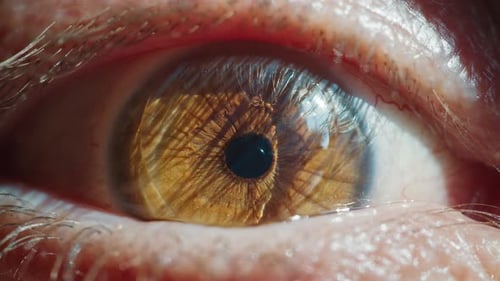 Eye with Lens Extreme Close Up Footage of an Human Eye with Contact Lens Macro Footage of an Eye of