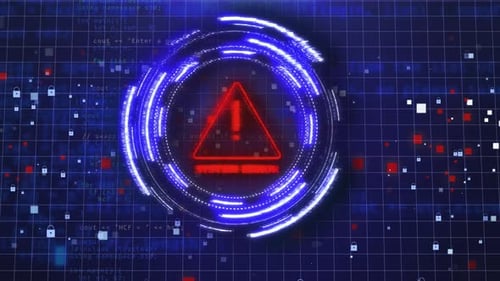 Digital System Error Screen with Glitching Data and HUD