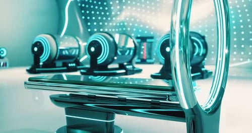 Futuristic Smartphone Charging Concept with Glowing Tech Elements