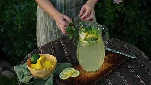 Zubereitung eines Sommerlimonadengetränks