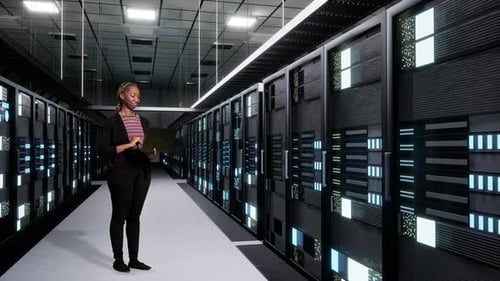 Engineer Verifying Hardware Data