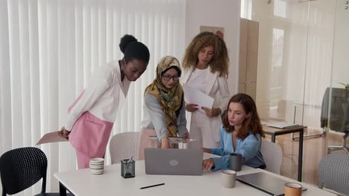 Diverse Women Teamwork in Bright Modern Office