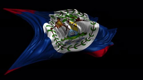 Waving Flag of Belize Seamless Loop Animation