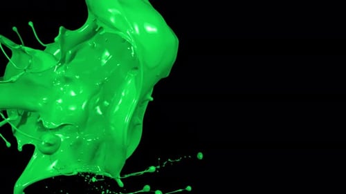 Vibrant Green Paint Splash Revealer with Alpha Channel