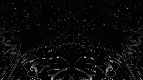 Dark Metallic Ornamental Pattern Loop Background