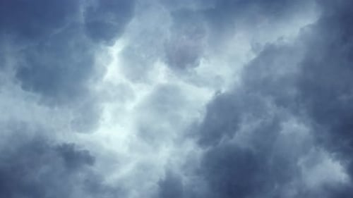 Dramatic Aerial View of Dark Storm Clouds