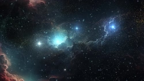 Flying Through Cosmic Dust and Bright Nebulae in Deep Space