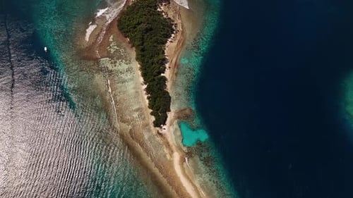 Aerial View of the Tropical Island in the Maldives
