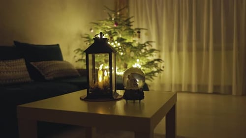 Cozy Christmas Interior with Festive Decorations