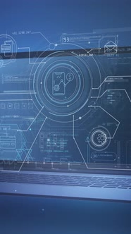 Futuristic Animated HUD Interface Display