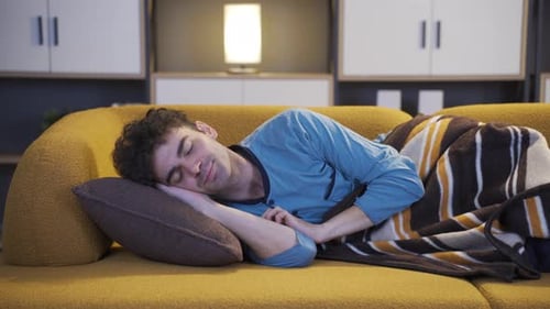 Man sleeping peacefully.