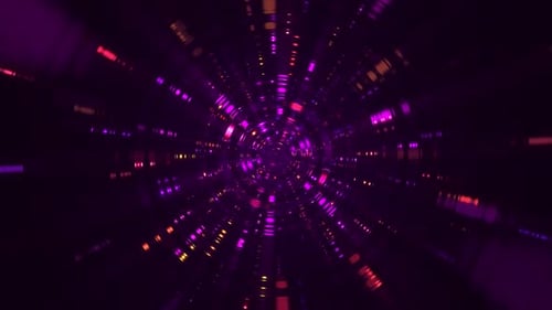 Futuristic Warp Speed Light Tunnel Motion Background