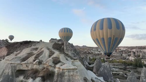 Hot Air Balloons in Cappadocia Aerial View