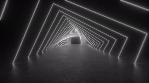 Futuristic Black and White Tunnel