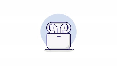 Modern Animated Wireless Earbuds Icon