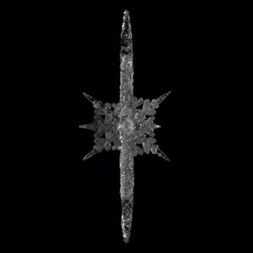 Rotating Crystal Snowflake Animation on Black Background