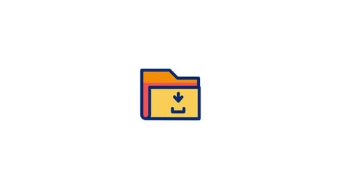 Technology Icon Animation: Folder and Download