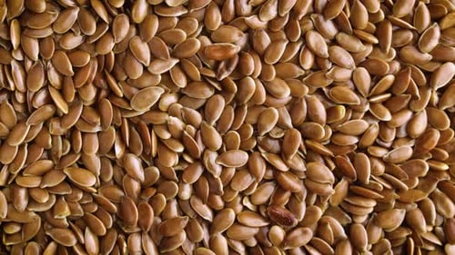 Close-Up of Brown Flax Seeds Filling Frame