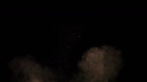 Golden Dust Particles on Black Background