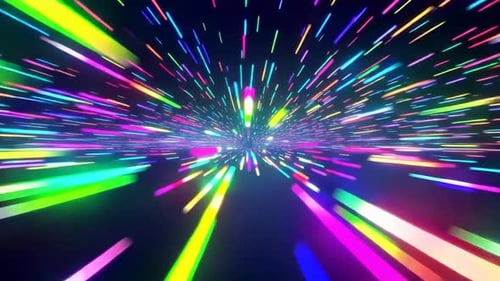 Fond de mouvement hyper rapide avec des traînées de néon colorées