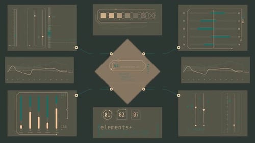 Animated Display with Multiple Graphs Showing Data Processing and Analysis