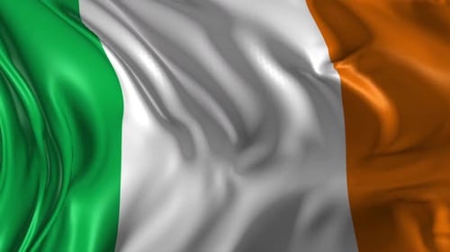 Realistic Waving Fabric Ireland Flag Seamless Loop