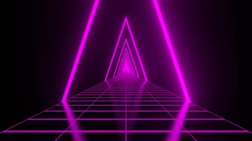 Pink Sci Fi Neon Glowing Cyberpunk Road Background Vj Loop In HD
