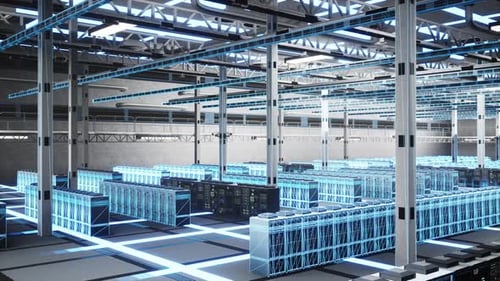 Big Data Server Hub Used for Cloud Computing Global Internet Connection Concept